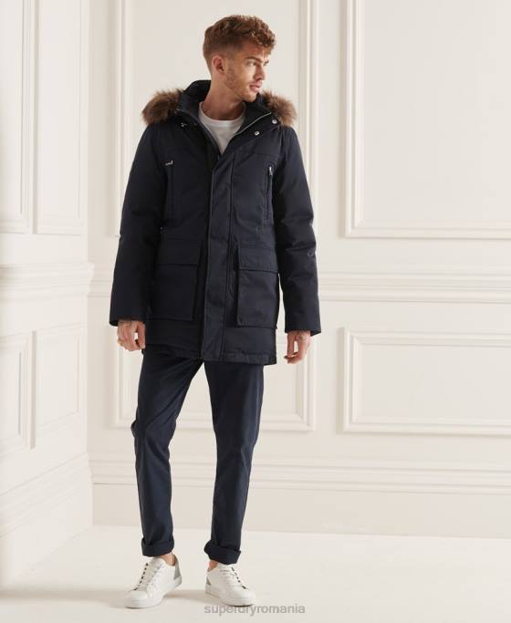 Superdry studios everest parka din puf îmbrăcăminte marina bărbați JX0Z4578
