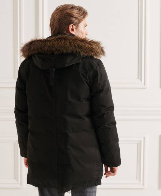 Superdry studios everest parka din puf îmbrăcăminte negru bărbați JX0Z4742