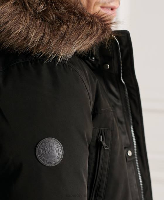 Superdry studios everest parka din puf îmbrăcăminte negru bărbați JX0Z4742