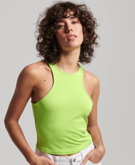 Superdry studios jersey racer tank top îmbrăcăminte verde femei JX0Z2982