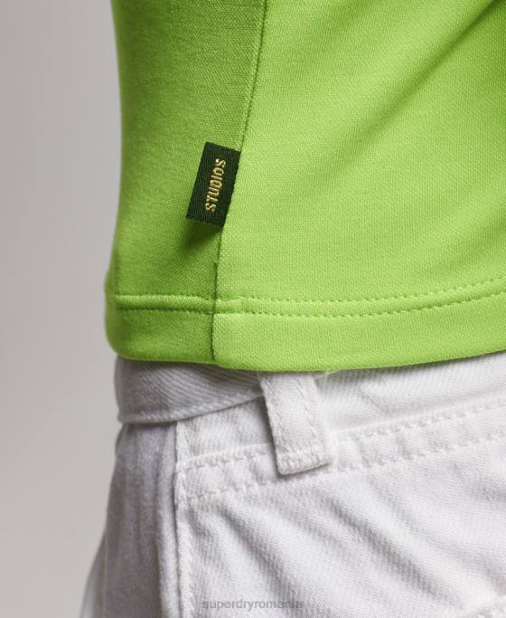 Superdry studios jersey racer tank top îmbrăcăminte verde femei JX0Z2982