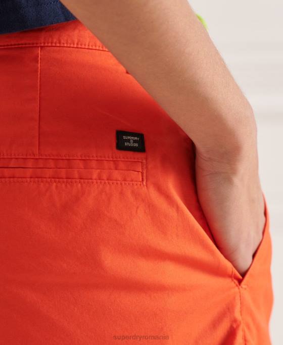 Superdry studiourile scot pantaloni scurți îmbrăcăminte portocale femei JX0Z3174