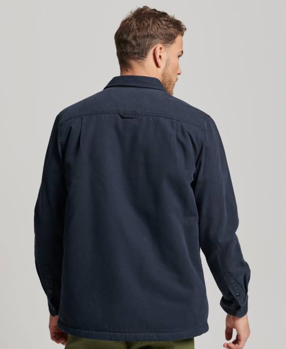 Superdry supracămașă Miller căptușită cu borg îmbrăcăminte marina bărbați JX0Z143
