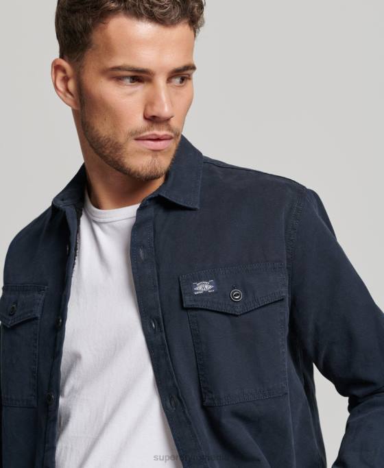 Superdry supracămașă Miller căptușită cu borg îmbrăcăminte marina bărbați JX0Z143