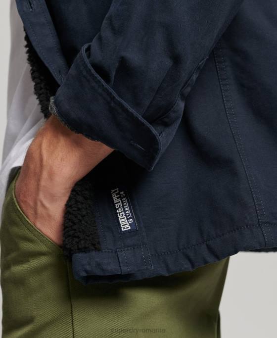 Superdry supracămașă Miller căptușită cu borg îmbrăcăminte marina bărbați JX0Z143