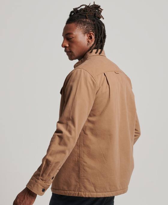 Superdry supracămașă Miller căptușită cu borg îmbrăcăminte maro bărbați JX0Z166