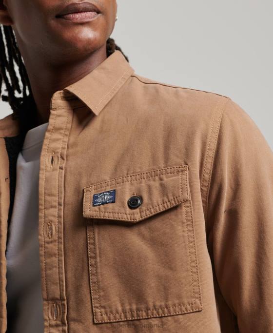 Superdry supracămașă Miller căptușită cu borg îmbrăcăminte maro bărbați JX0Z166