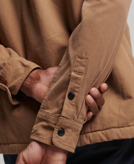 Superdry supracămașă Miller căptușită cu borg îmbrăcăminte maro bărbați JX0Z166