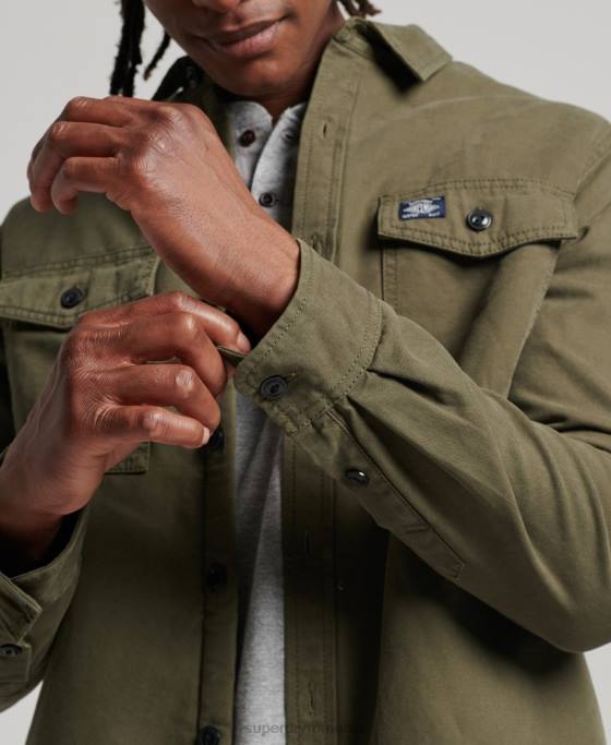 Superdry supracămașă Miller căptușită cu borg îmbrăcăminte verde bărbați JX0Z163