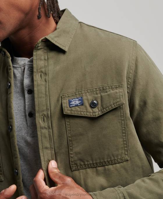 Superdry supracămașă Miller căptușită cu borg îmbrăcăminte verde bărbați JX0Z163