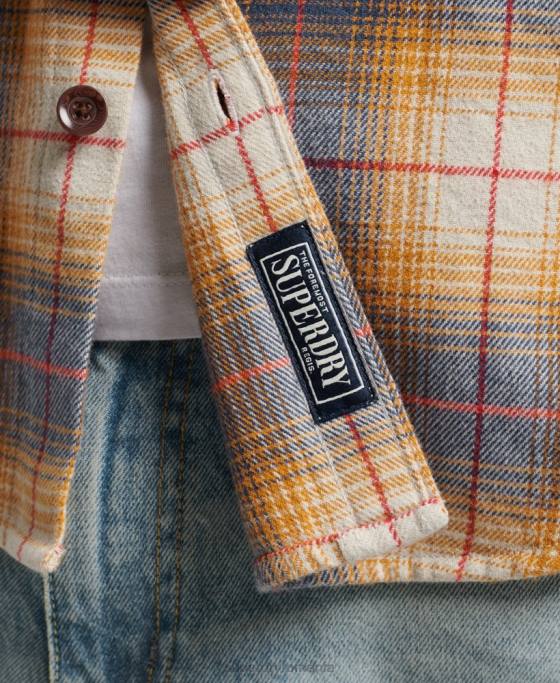 Superdry supracămașă cu carouri vintage îmbrăcăminte aur bărbați JX0Z191