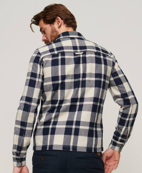 Superdry supracămașă din lână cu fermoar îmbrăcăminte albastru deschis bărbați JX0Z240