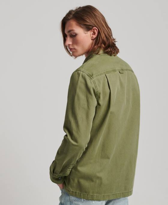 Superdry supracămașă din pânză îmbrăcăminte kaki bărbați JX0Z142