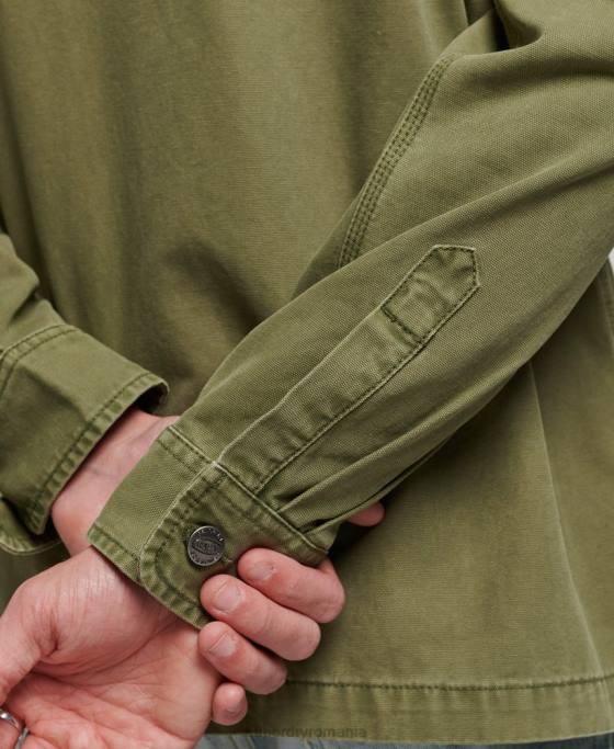 Superdry supracămașă din pânză îmbrăcăminte kaki bărbați JX0Z142