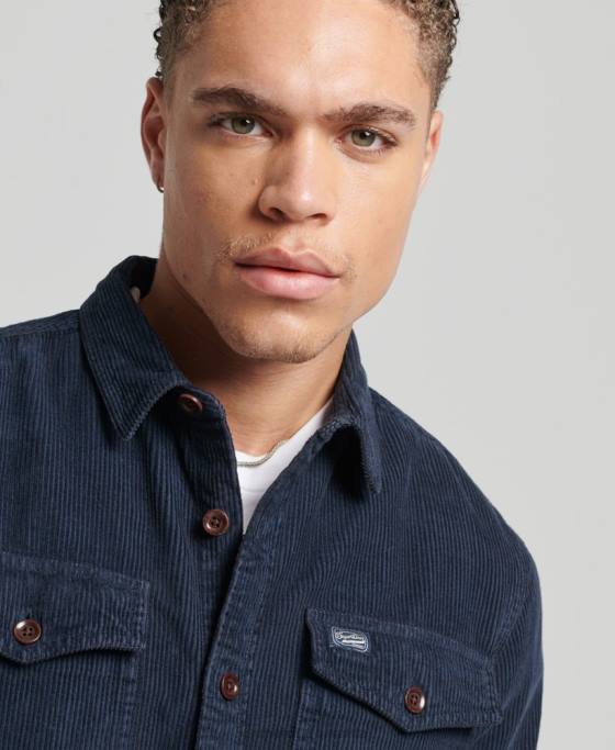 Superdry supracămașă din snur vintage îmbrăcăminte marina bărbați JX0Z182