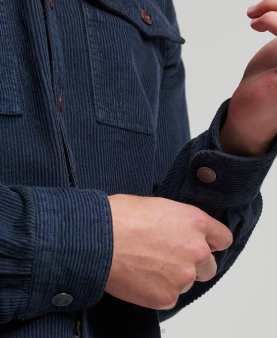 Superdry supracămașă din snur vintage îmbrăcăminte marina bărbați JX0Z182