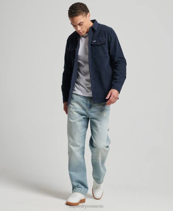 Superdry supracămașă din snur vintage îmbrăcăminte marina bărbați JX0Z182