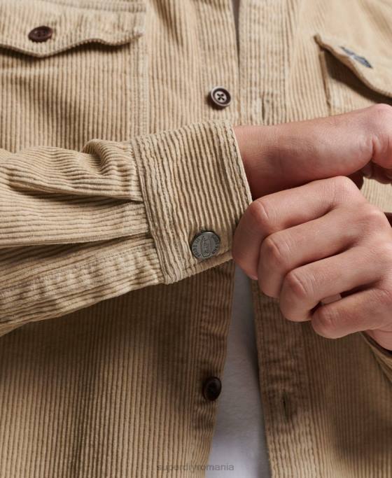 Superdry supracămașă din snur vintage îmbrăcăminte maro bărbați JX0Z210