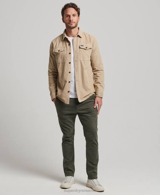 Superdry supracămașă din snur vintage îmbrăcăminte maro bărbați JX0Z210