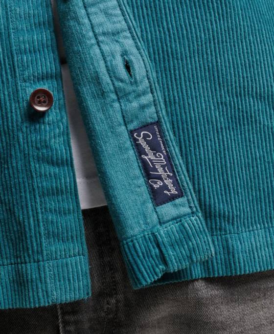 Superdry supracămașă din snur vintage îmbrăcăminte turcoaz bărbați JX0Z201