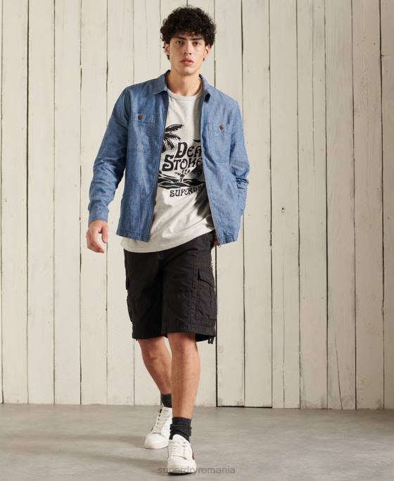 Superdry supracămașă shorebreak îmbrăcăminte albastru bărbați JX0Z4786