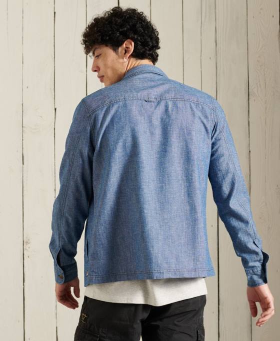 Superdry supracămașă shorebreak îmbrăcăminte albastru bărbați JX0Z4786