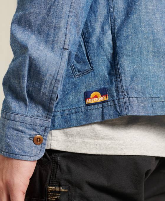 Superdry supracămașă shorebreak îmbrăcăminte albastru bărbați JX0Z4786