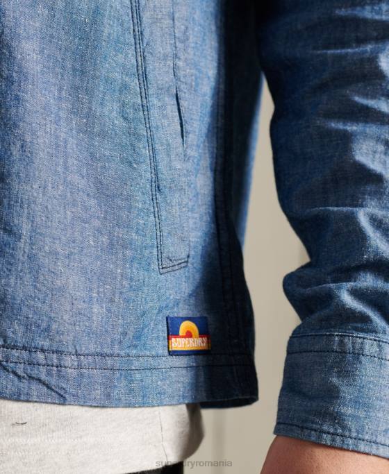 Superdry supracămașă shorebreak îmbrăcăminte albastru bărbați JX0Z4786