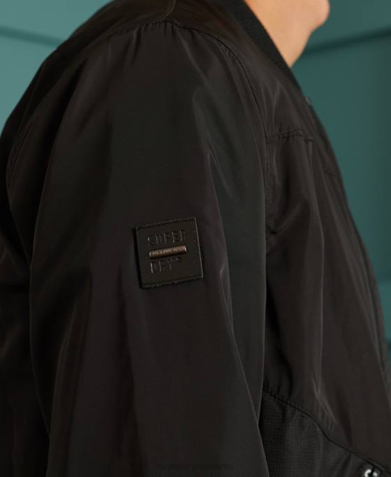 Superdry surplus buns flyweight jachetă bomber îmbrăcăminte negru bărbați JX0Z1196