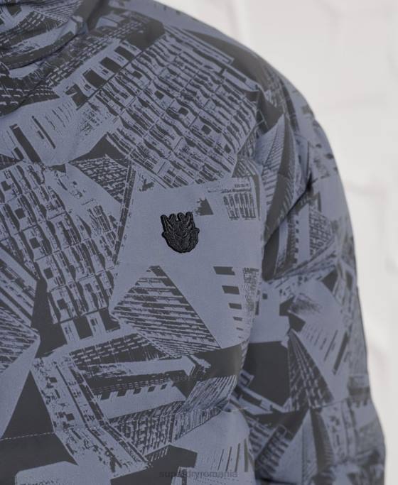 Superdry surplus de puf reflectorizant îmbrăcăminte gri inchis bărbați JX0Z4780
