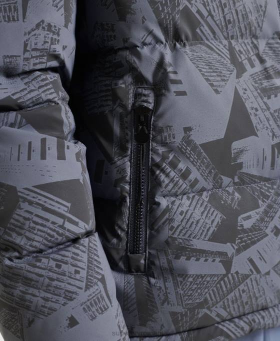 Superdry surplus de puf reflectorizant îmbrăcăminte gri inchis bărbați JX0Z4780