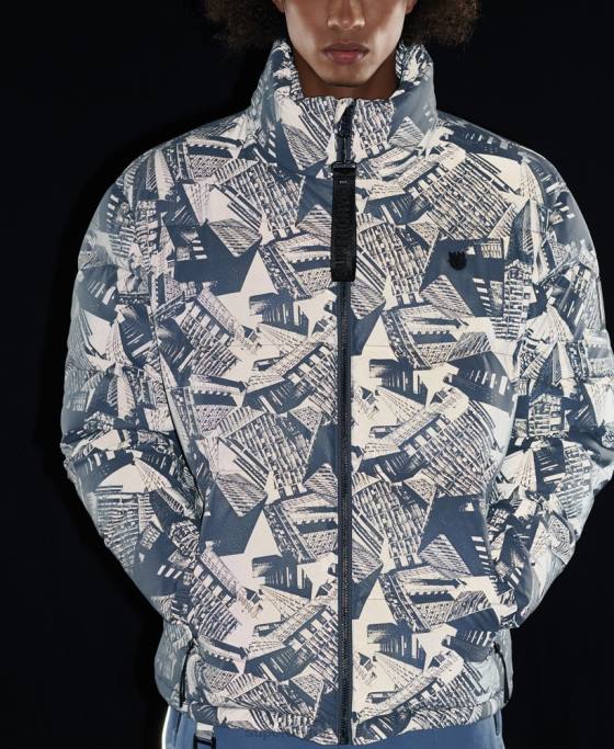 Superdry surplus de puf reflectorizant îmbrăcăminte gri inchis bărbați JX0Z4780