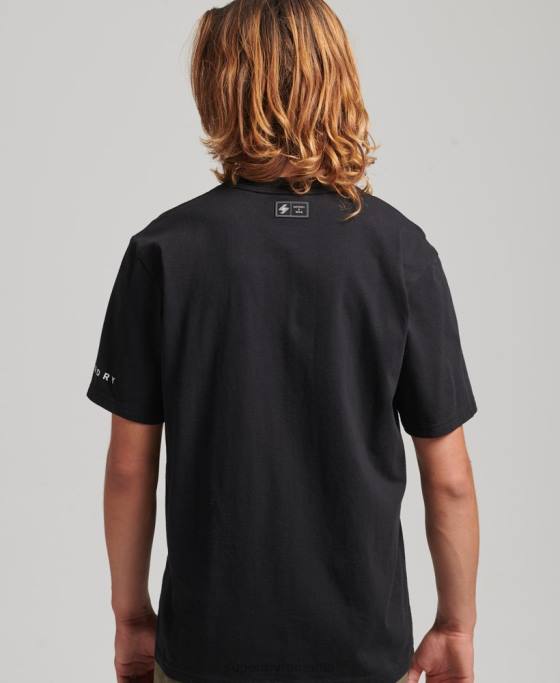 Superdry surplus de tricou lejer îmbrăcăminte negru bărbați JX0Z4927