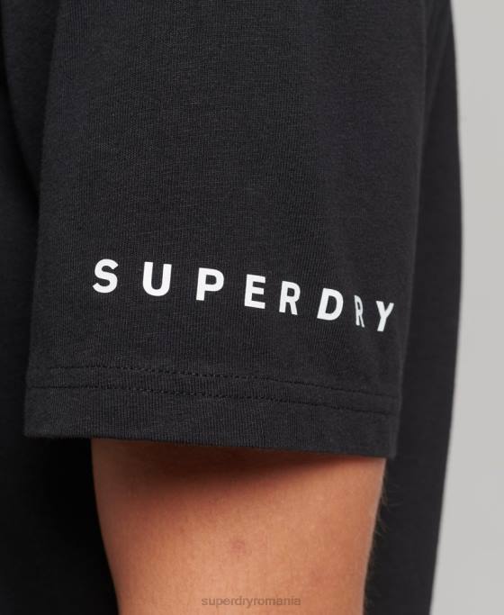 Superdry surplus de tricou lejer îmbrăcăminte negru bărbați JX0Z4927