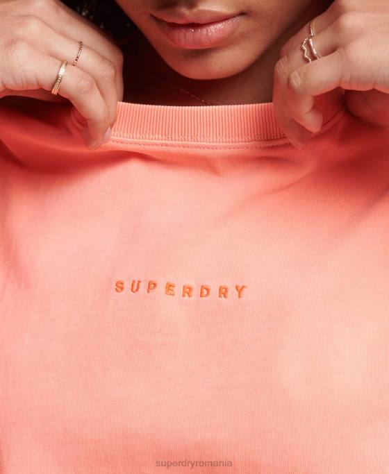 Superdry surplus micro tricou supradimensionat boxy îmbrăcăminte coral femei JX0Z2248