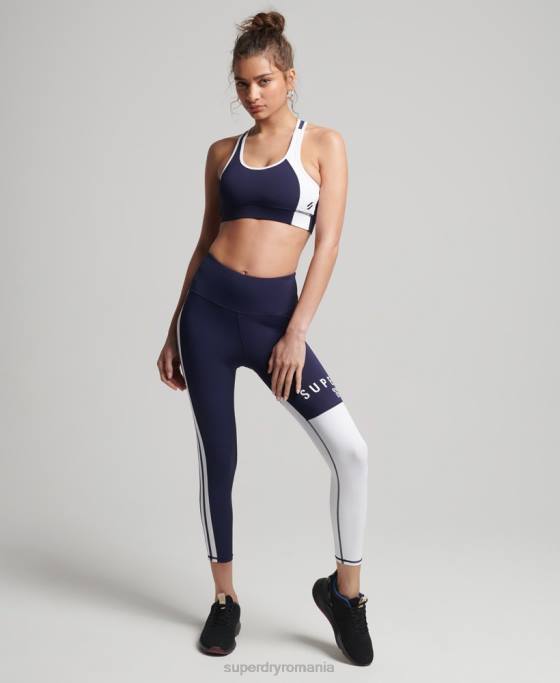 Superdry sutien asimetric de antrenament îmbrăcăminte marina femei JX0Z6339