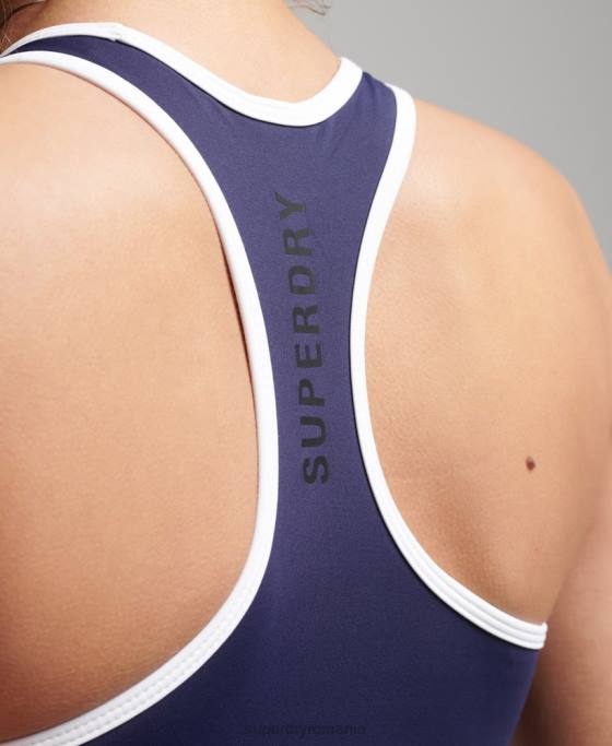 Superdry sutien asimetric de antrenament îmbrăcăminte marina femei JX0Z6339
