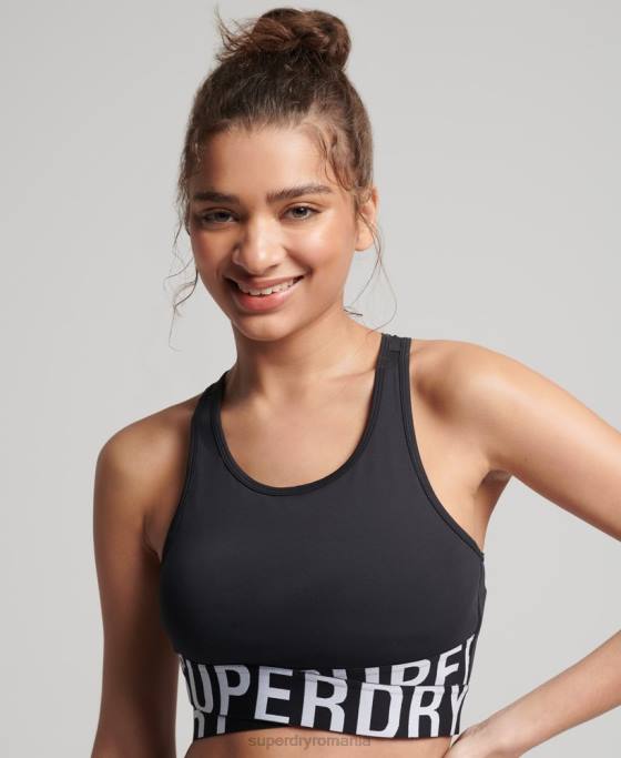 Superdry sutien cruce de antrenament îmbrăcăminte negru femei JX0Z4186