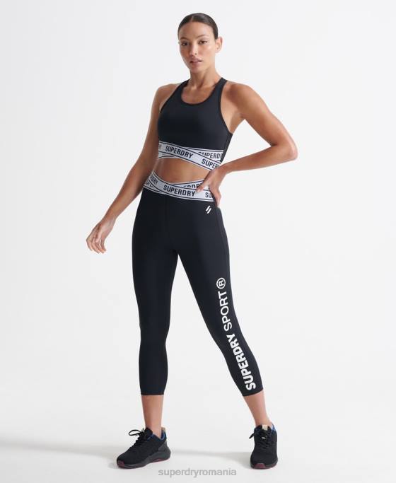 Superdry sutien cruce de antrenament îmbrăcăminte negru femei JX0Z4187