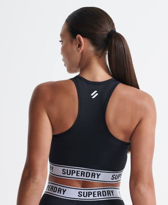 Superdry sutien cruce de antrenament îmbrăcăminte negru femei JX0Z4187
