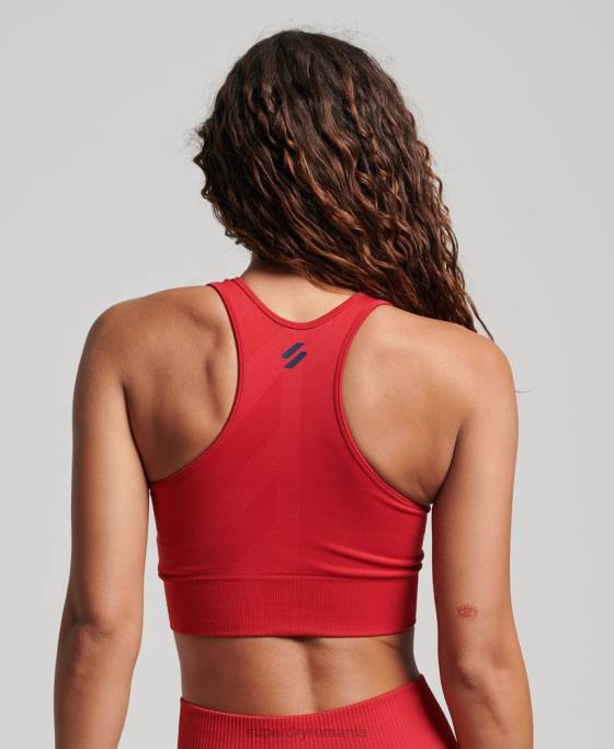 Superdry sutien cu miez fără cusături cu impact mediu îmbrăcăminte roșu femei JX0Z4190