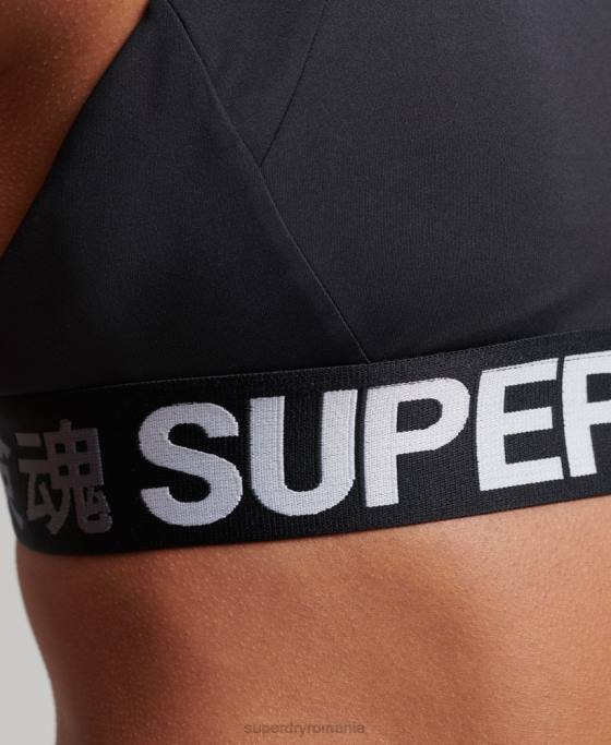 Superdry sutien elastic cu marca trena îmbrăcăminte negru femei JX0Z4172