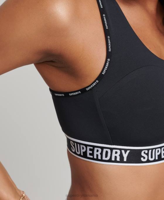 Superdry sutien elastic cu marca trena îmbrăcăminte negru femei JX0Z6325