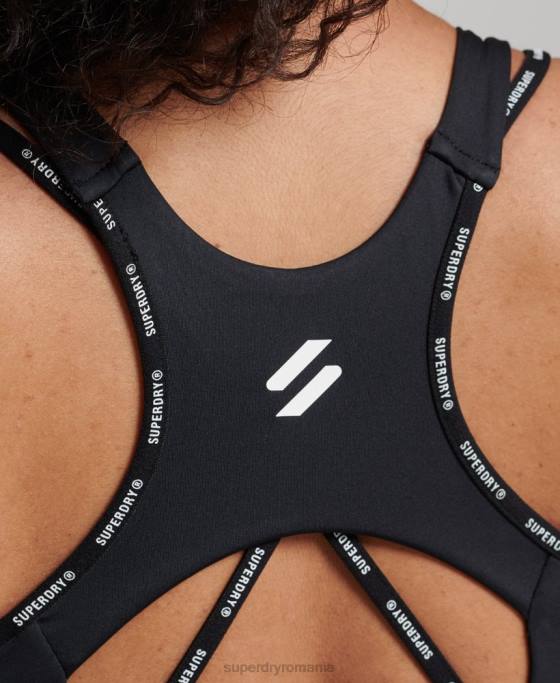 Superdry sutien elastic cu marca trena îmbrăcăminte negru femei JX0Z6325