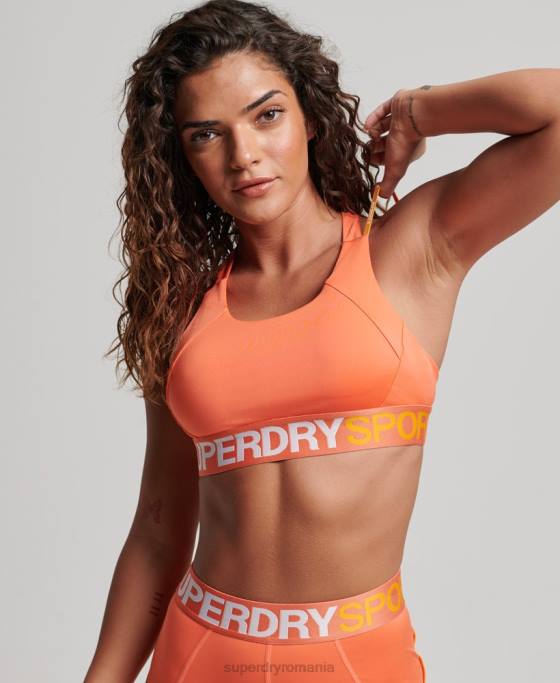 Superdry sutien elastic cu marca trena îmbrăcăminte portocale femei JX0Z4179