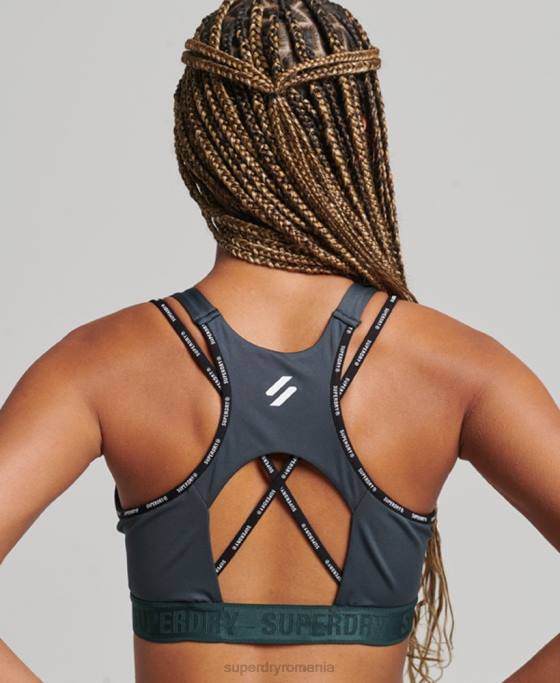 Superdry sutien elastic cu marca trena îmbrăcăminte verde femei JX0Z4180