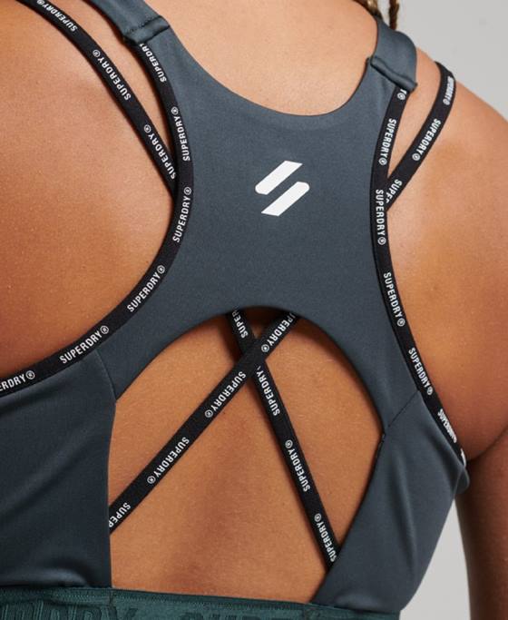 Superdry sutien elastic cu marca trena îmbrăcăminte verde femei JX0Z4180