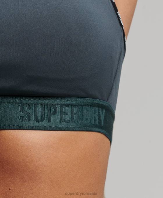 Superdry sutien elastic cu marca trena îmbrăcăminte verde femei JX0Z4180
