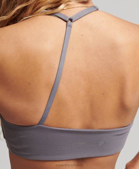 Superdry sutien flex asimetric cu impact redus îmbrăcăminte gri inchis femei JX0Z6338