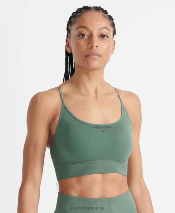 Superdry sutien sport de antrenament fără cusături îmbrăcăminte kaki femei JX0Z6351